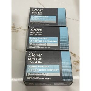 (3) Dove Men + Care Body + Face Bar Soap Clean Comfort Mild Formula 3.75 oz/106g